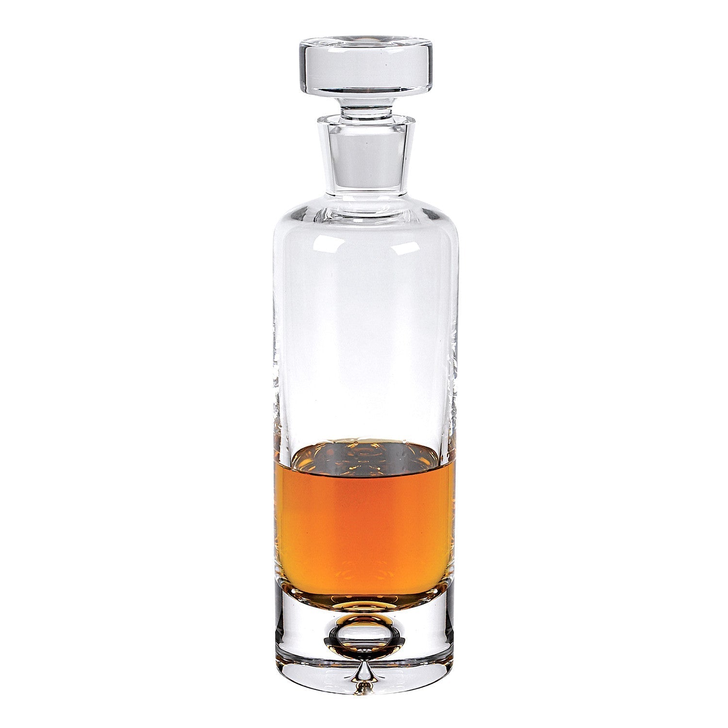 HomeRoots 28 oz Mouth Blown European Crystal Round Decanter