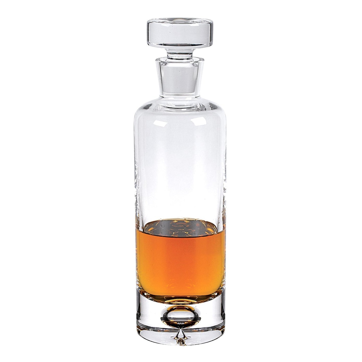 HomeRoots 28 oz Mouth Blown European Crystal Round Decanter
