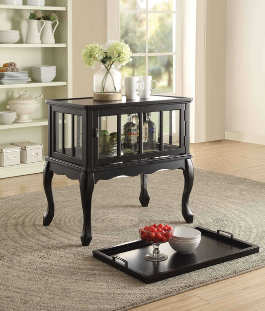 HomeRoots 28" x 19" x 31" Black Wood Console Table Tray