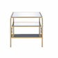 HomeRoots 28" x 24" x 23" Gold And Clear Glass End Table