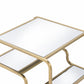 HomeRoots 28" x 24" x 23" Gold And Clear Glass End Table