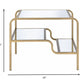 HomeRoots 28" x 24" x 23" Gold And Clear Glass End Table
