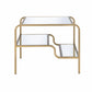 HomeRoots 28" x 24" x 23" Gold And Clear Glass End Table