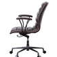 HomeRoots 28" x 25" x 38" Distress Chocolate Top Grain Leather Metal Upholstered (Seat) Casters Engineered Wood Executive Office Chair