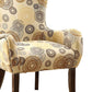 HomeRoots 28" x 27" x 39" Fabric Accent Chair With Espresso Finish