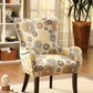 HomeRoots 28" x 27" x 39" Fabric Accent Chair With Espresso Finish