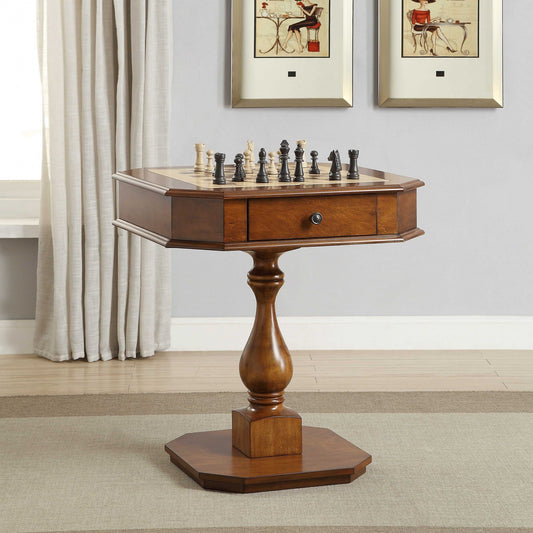 HomeRoots 28" x 28" x 31" MDF Game Table in Cherry Finish