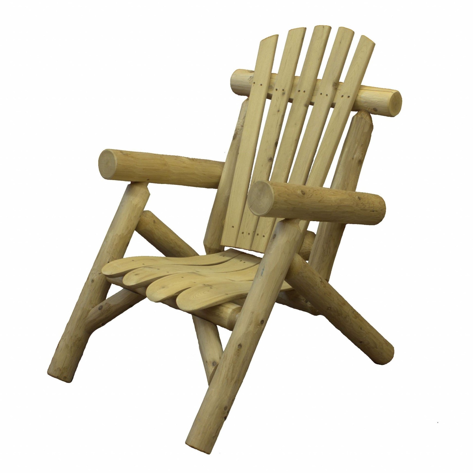 HomeRoots 28" x 30" x 39" Natural Wood Lounge Chair