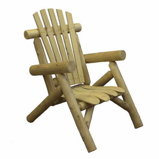 HomeRoots 28" x 30" x 39" Natural Wood Lounge Chair