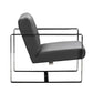 HomeRoots 28" x 35" x 31" Leather Accent Chair in Dark Gray Finish