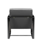 HomeRoots 28" x 35" x 31" Leather Accent Chair in Dark Gray Finish