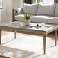 HomeRoots 28" x 50" x 18" Salvaged Natural Wood Coffee Table With Glass Finish