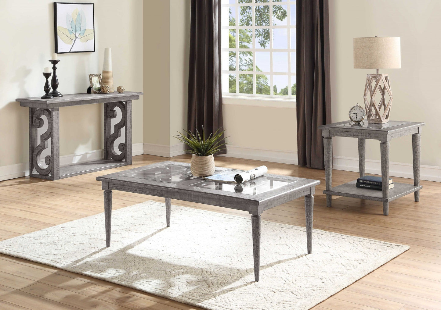 HomeRoots 28" x 50" x 18" Salvaged Natural Wood Coffee Table With Glass Finish