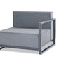 HomeRoots 29" 37"x 41" Acrylic Modular Right Arm Chair in Gray Finish