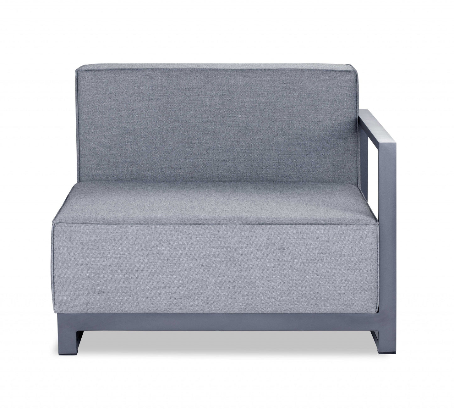 HomeRoots 29" 37"x 41" Acrylic Modular Right Arm Chair in Gray Finish