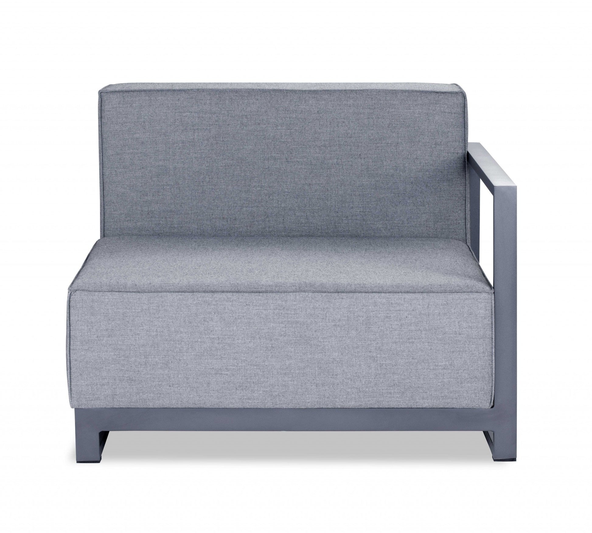 HomeRoots 29" 37"x 41" Acrylic Modular Right Arm Chair in Gray Finish
