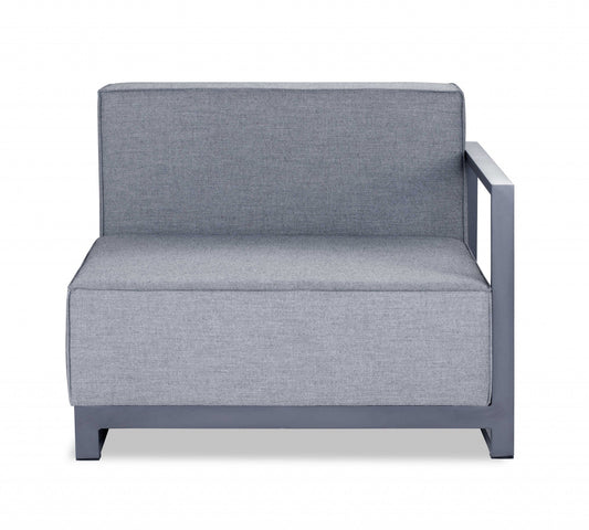 HomeRoots 29" 37"x 41" Acrylic Modular Right Arm Chair in Gray Finish