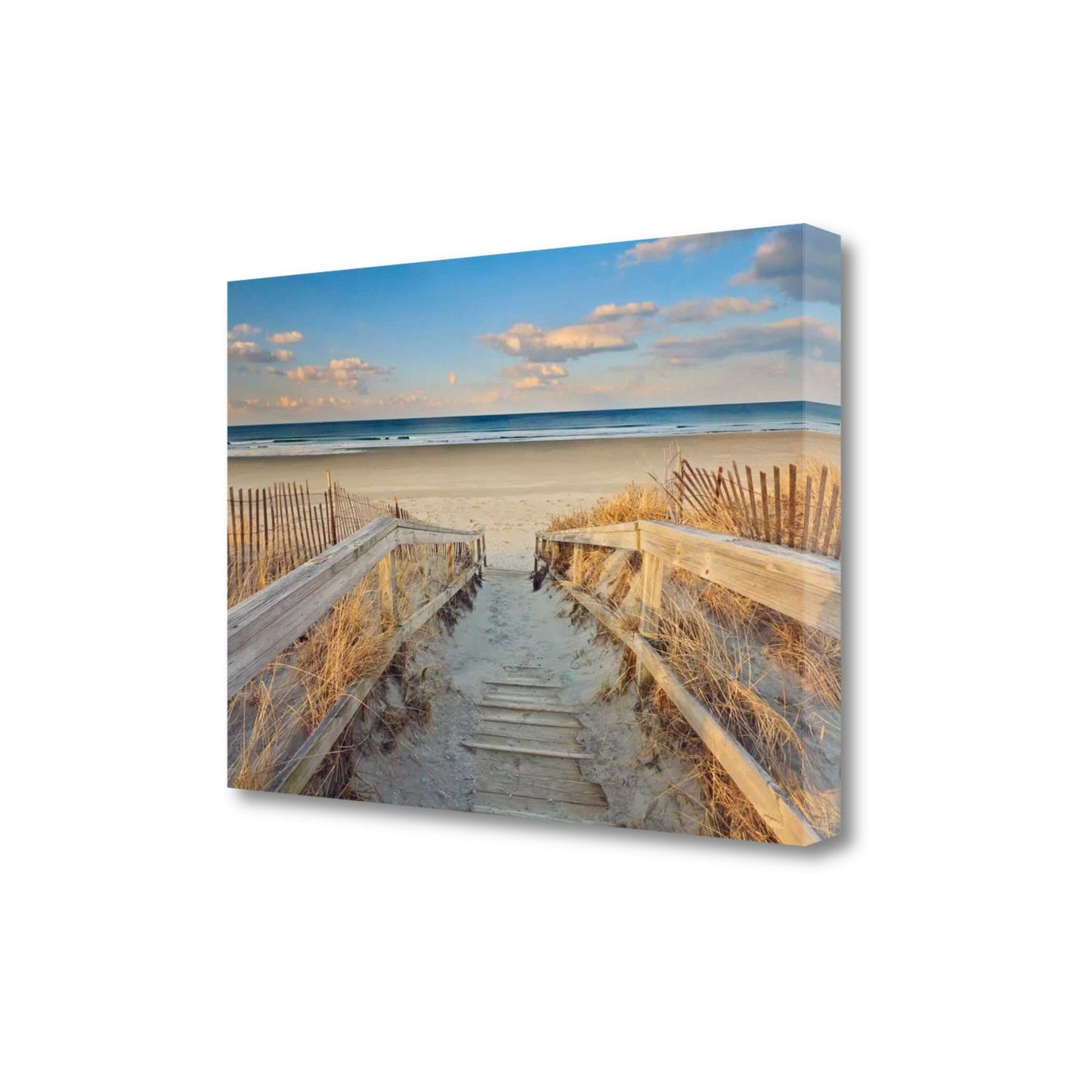 HomeRoots 29" Beach Boardwalk to the Ocean Giclee Wrap Canvas Wall Art
