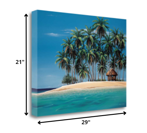 HomeRoots 29" Beach Shack on an Island Giclee Wrap Canvas Wall Art