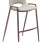 HomeRoots 29" Beige And Brown Steel Low Back Bar Height Chairs in Set of Two
