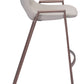HomeRoots 29" Beige And Brown Steel Low Back Bar Height Chairs in Set of Two
