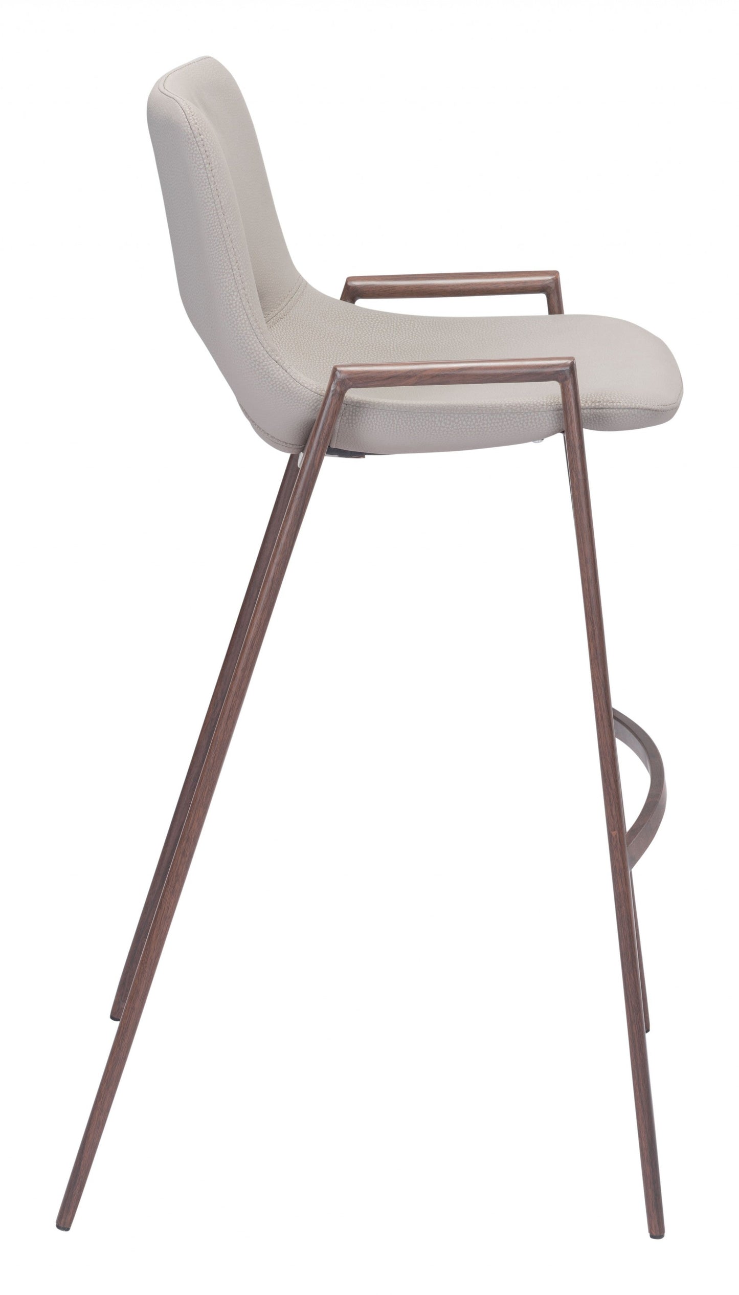 HomeRoots 29" Beige And Brown Steel Low Back Bar Height Chairs in Set of Two