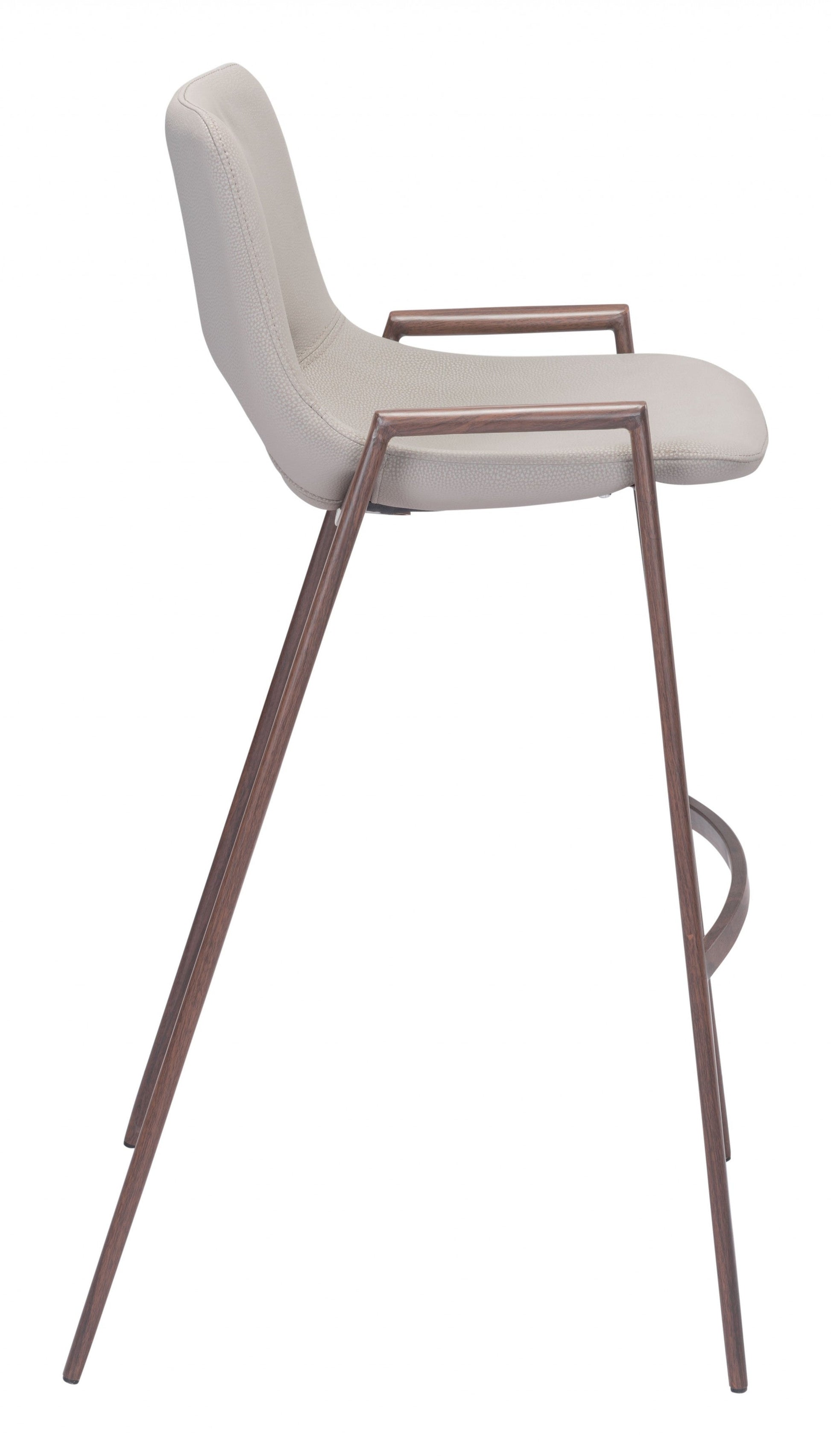 HomeRoots 29" Beige And Brown Steel Low Back Bar Height Chairs in Set of Two
