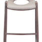 HomeRoots 29" Beige And Brown Steel Low Back Bar Height Chairs in Set of Two