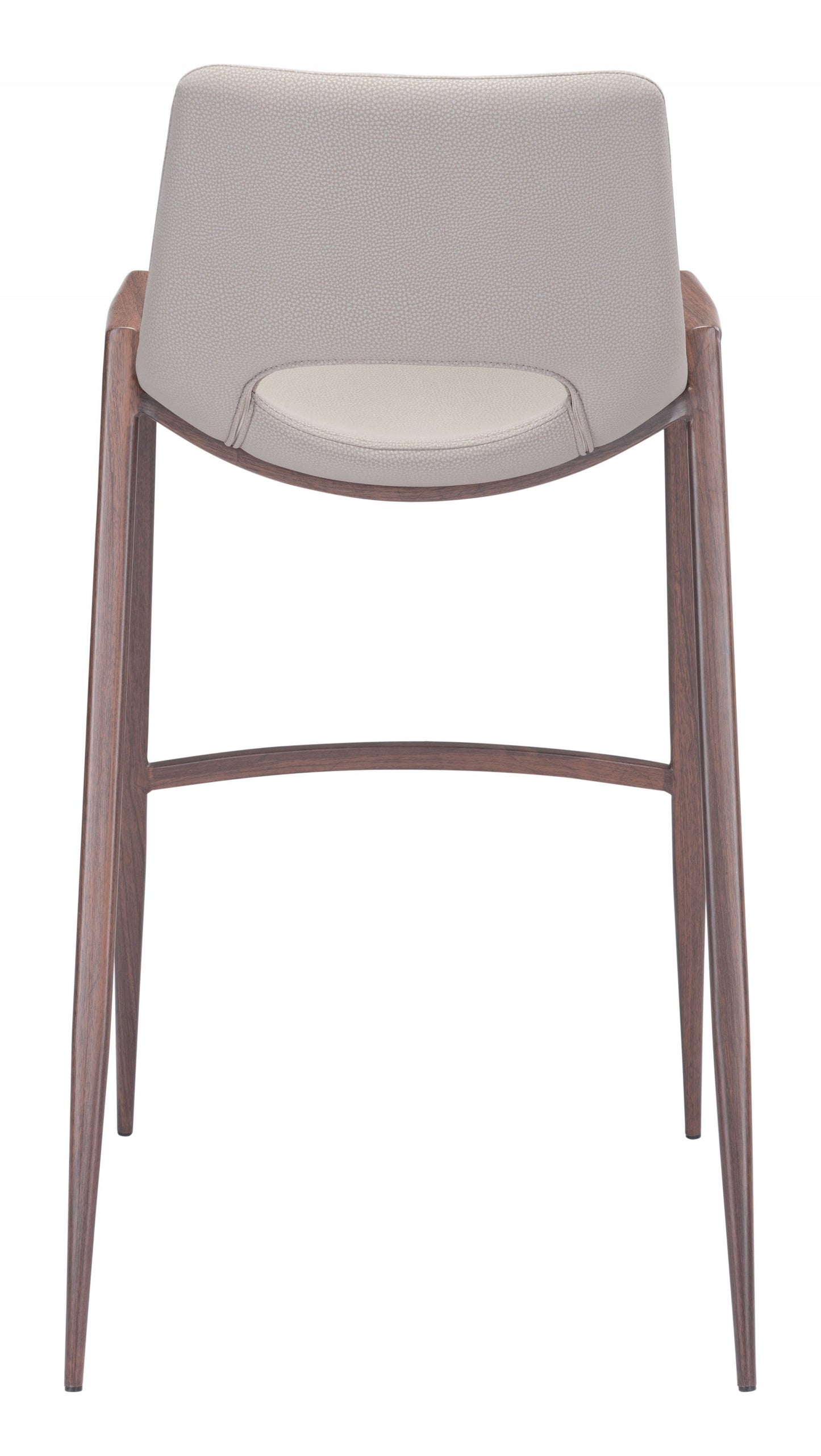 HomeRoots 29" Beige And Brown Steel Low Back Bar Height Chairs in Set of Two