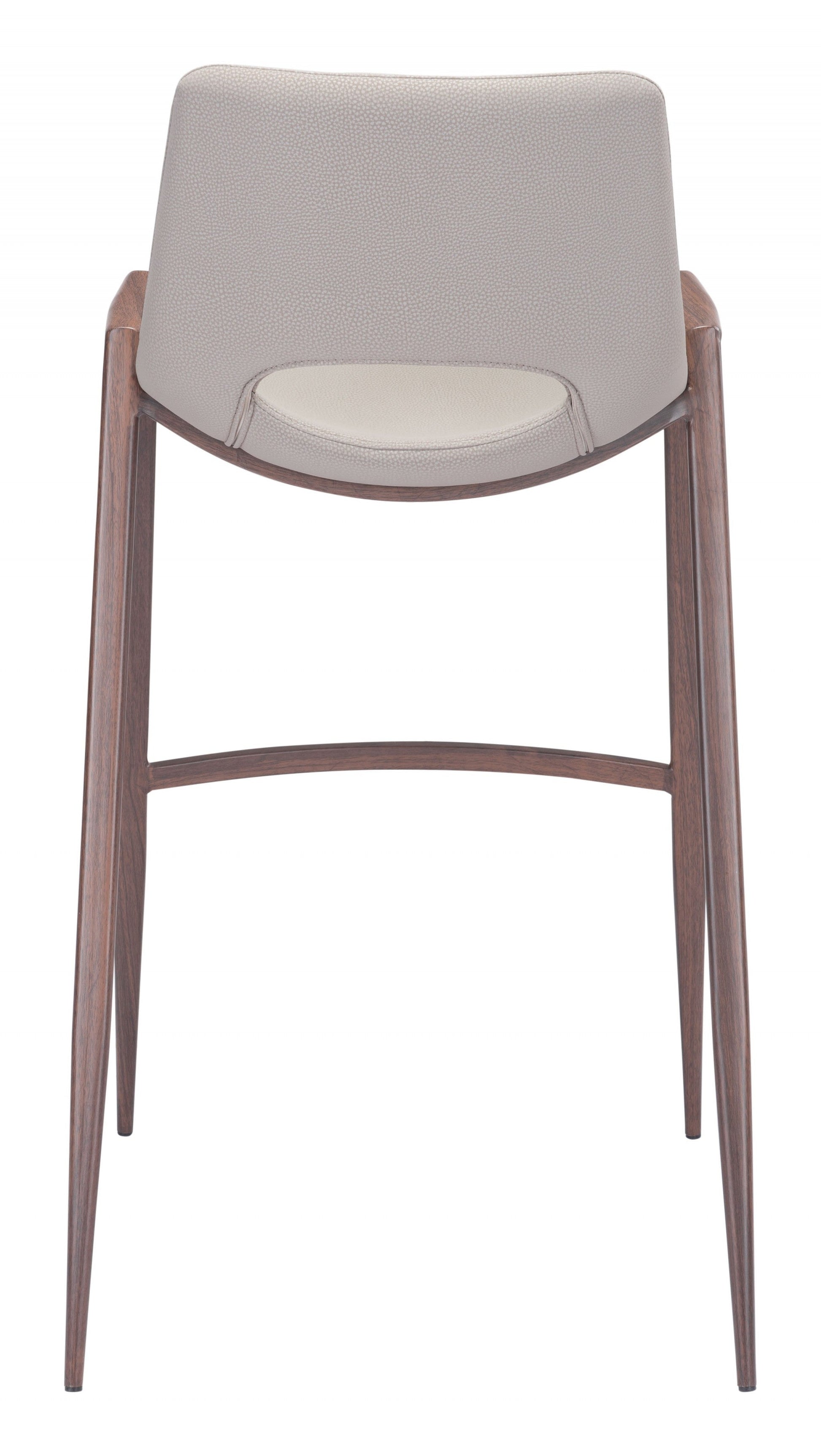 HomeRoots 29" Beige And Brown Steel Low Back Bar Height Chairs in Set of Two