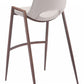 HomeRoots 29" Beige And Brown Steel Low Back Bar Height Chairs in Set of Two