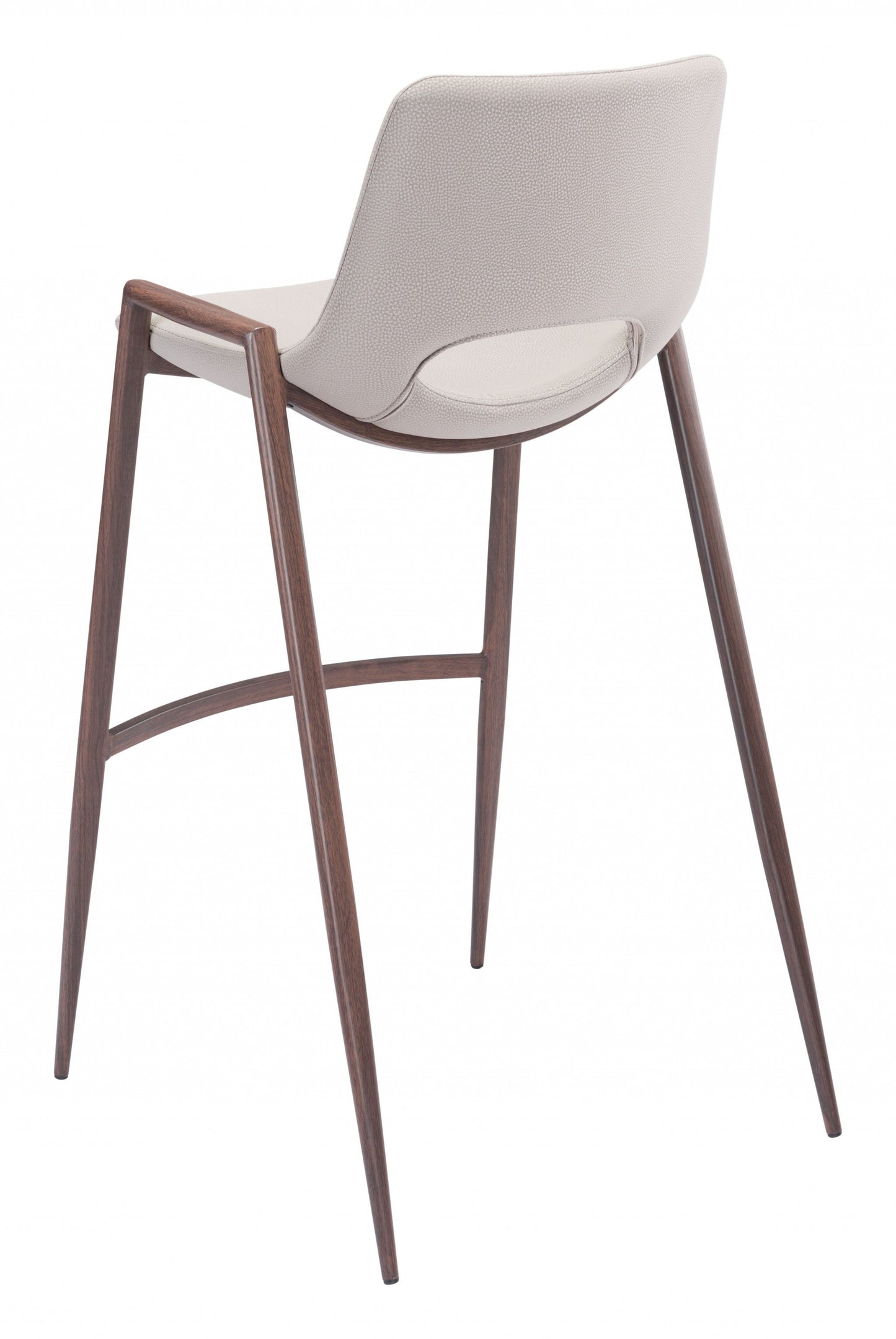 HomeRoots 29" Beige And Brown Steel Low Back Bar Height Chairs in Set of Two