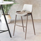 HomeRoots 29" Beige And Brown Steel Low Back Bar Height Chairs in Set of Two