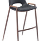 HomeRoots 29" Black And Brown Steel Low Back Bar Height Chairs in Set of Two