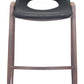 HomeRoots 29" Black And Brown Steel Low Back Bar Height Chairs in Set of Two