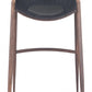 HomeRoots 29" Black And Brown Steel Low Back Bar Height Chairs in Set of Two