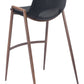 HomeRoots 29" Black And Brown Steel Low Back Bar Height Chairs in Set of Two