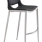 HomeRoots 29" Black And Silver Steel Low Back Bar Height Chairs in Set of Two