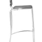 HomeRoots 29" Black And Silver Steel Low Back Bar Height Chairs in Set of Two