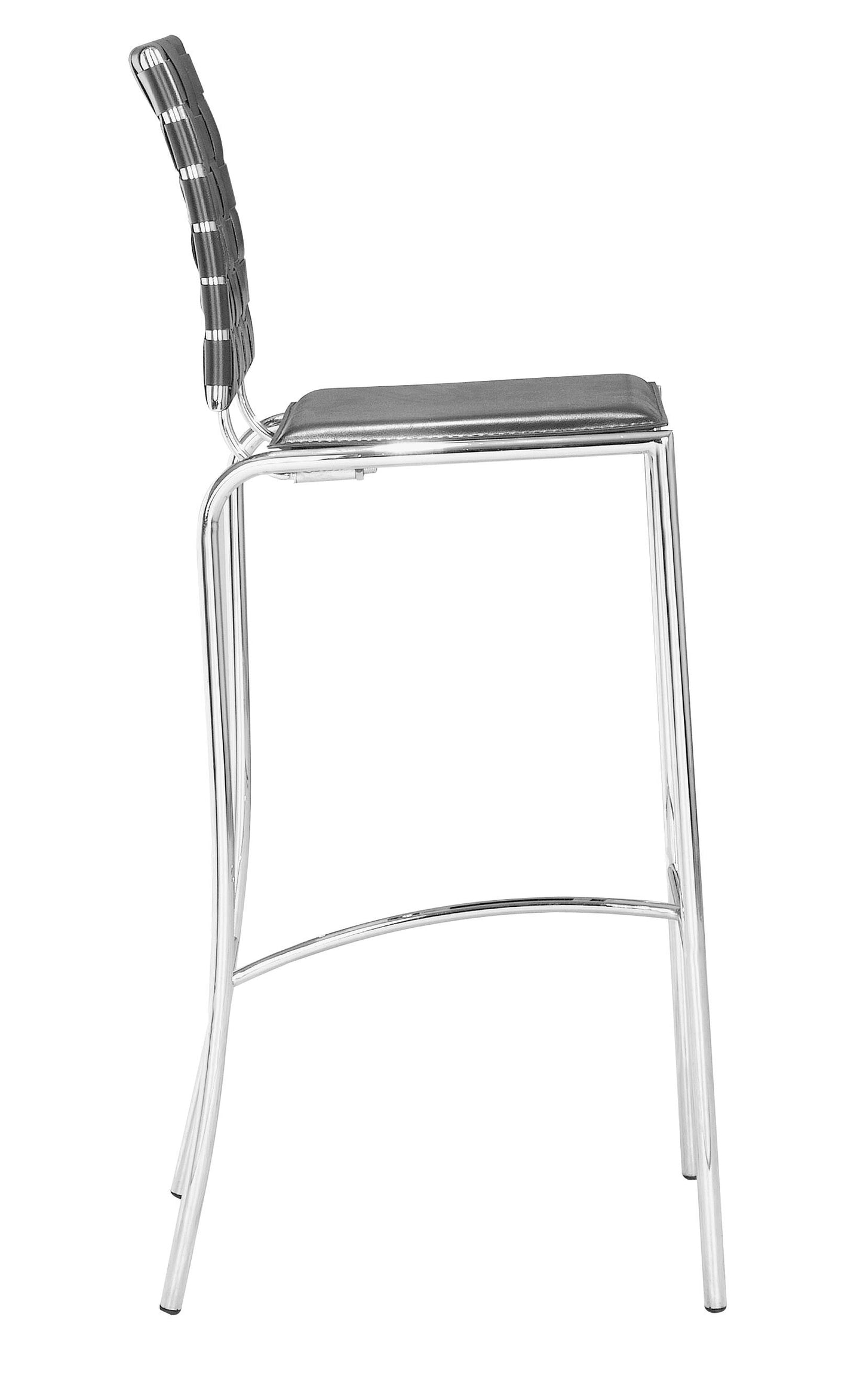 HomeRoots 29" Black And Silver Steel Low Back Bar Height Chairs in Set of Two