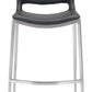 HomeRoots 29" Black And Silver Steel Low Back Bar Height Chairs in Set of Two