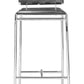 HomeRoots 29" Black And Silver Steel Low Back Bar Height Chairs in Set of Two