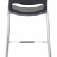 HomeRoots 29" Black And Silver Steel Low Back Bar Height Chairs in Set of Two