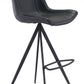 HomeRoots 29" Black Steel Low Back Bar Height Chairs in Set of Two