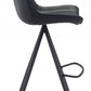 HomeRoots 29" Black Steel Low Back Bar Height Chairs in Set of Two