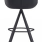 HomeRoots 29" Black Steel Low Back Bar Height Chairs in Set of Two