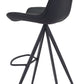 HomeRoots 29" Black Steel Low Back Bar Height Chairs in Set of Two