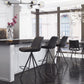 HomeRoots 29" Black Steel Low Back Bar Height Chairs in Set of Two