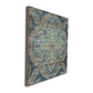 HomeRoots 29" Blue and Aqua Medallion Wood Plank Wall Art