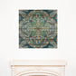 HomeRoots 29" Blue and Aqua Medallion Wood Plank Wall Art